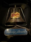 Vintage Strohs Beer Sign Nautical Bell Welcome Aboard