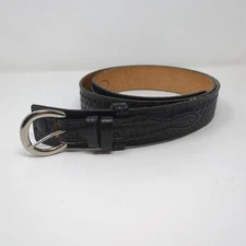 Dutyman Size 48 Full Grain Leather Black Basketweave Mens Black Work Belt