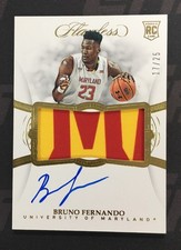 Bruno Fernando 2019 Panini Flawless Collegiate Rookie Patch On Card Auto /25