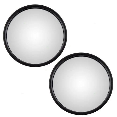 Set of Universal Convex Stainless Steel 6" Round Side Mirrors with Brackets