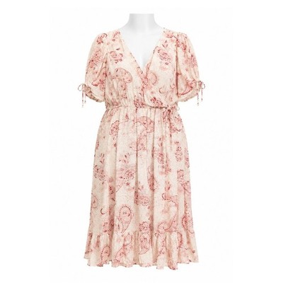 Size 2X Torrid Women's Midi Swiss Linen Surplice Dress Paisley