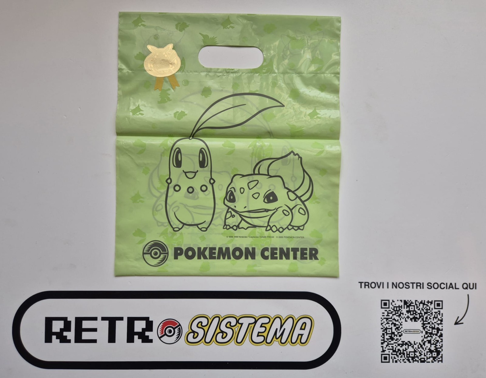 Pokemon Center Japan 2001 vintage plastic shopper bag ottime condizioni rara