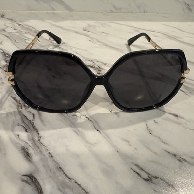 Ego Eyewear Designer Oversize Sunglasses Round Butterfly Lenses  Black Gold