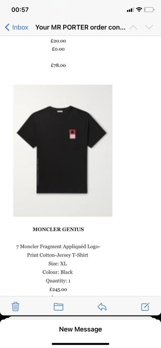 Moncler X Fragment Hiroshi Fujiwara Black Maglia T-shirt Size: XL