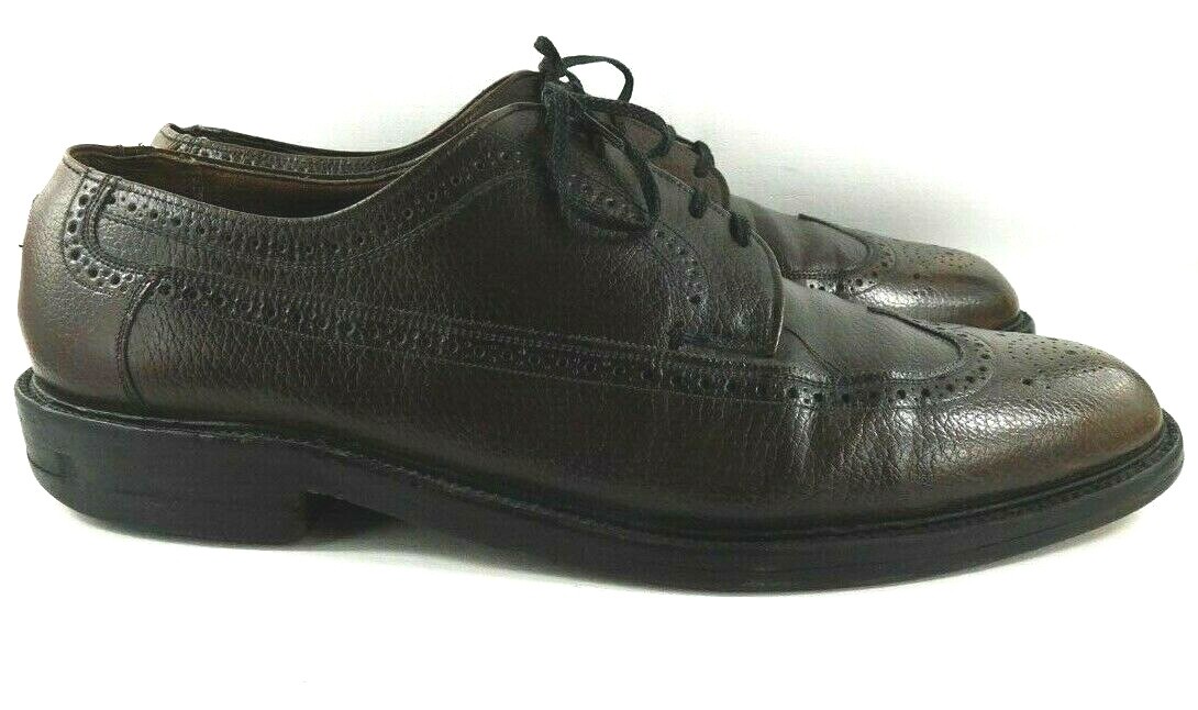 SAOLA Scarpa elegante Oxford Nunn Bush da uomo taglia 13 in pelle marrone tomaia e suola punta ala
