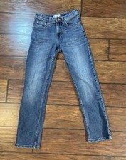 Lee Dungaree Slim Jeans Boys Size 14 Husky Blue Adjustable Waist Youth Casual