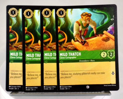 Disney Lorcana TCG Into the Inklands Milo Thatch 79/204 Common x4