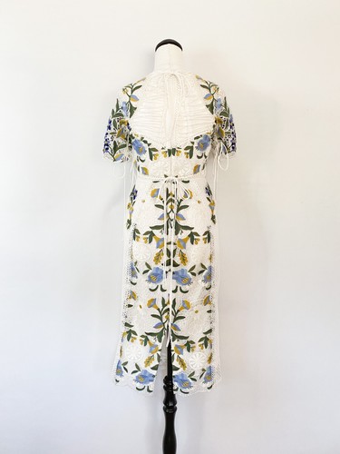 NWOT ($599) THURLEY embroidered lace Vasette formal party midi dress / sz 6 - Picture 5 of 12