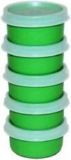 Tupperware SMIDGETS Green w/Sheer Seals ~ Mini 1 oz Containers ~ Set of 5 ~ NEW!