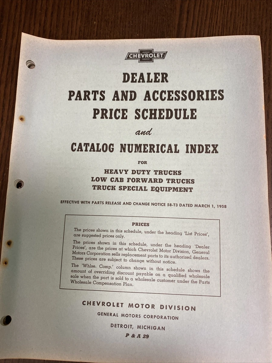 Chevrolet sale dealer parts