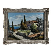 Jean Potronot olio su tela incorniciato con titolo sulla Costa Azzurra