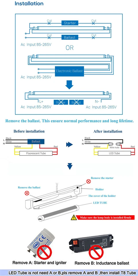 25 PIEZAS T8 4 pies LED T12 22W 2400LM 3000K 4000K 6000K balastro de derivación de doble extremo Foto 2 de 4