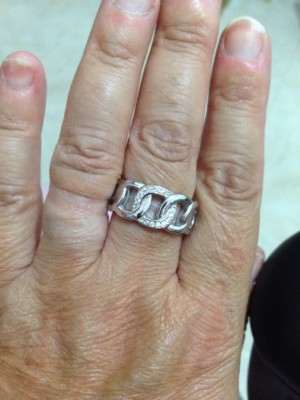 Bague Argent 925 Maillons Avec Zircons - Taille 52 - Neuf Avec étiquettes