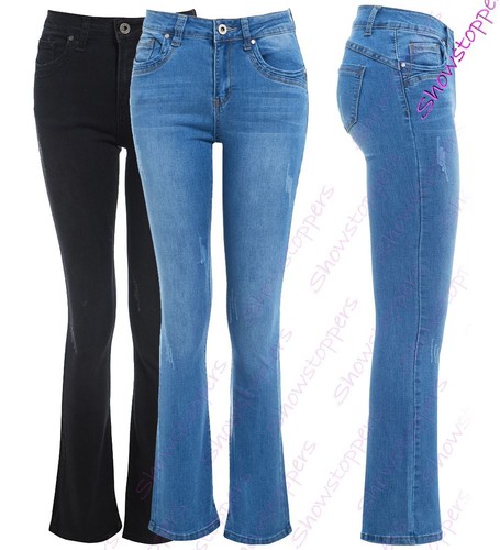 Womens Slim Fit Jean Flare Flared Denim 