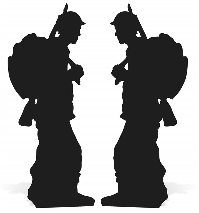 Wartime Soldier Silhouette Double Pack Lifesize Cardboard Cutout / Standee