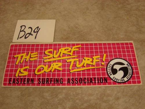 B29 Vintage Eastern Surfing Association ESA STICKER 8 3/4" LONG SURF IS OUR TURF