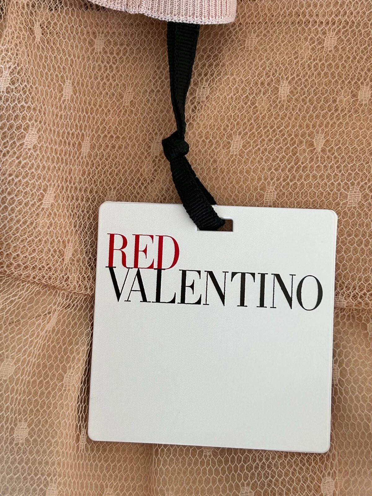 Abito rosso Valentino nuovo con etichette con cappuccio e bordo grosgrain Point d'esprit 44EU MSRP $1275
