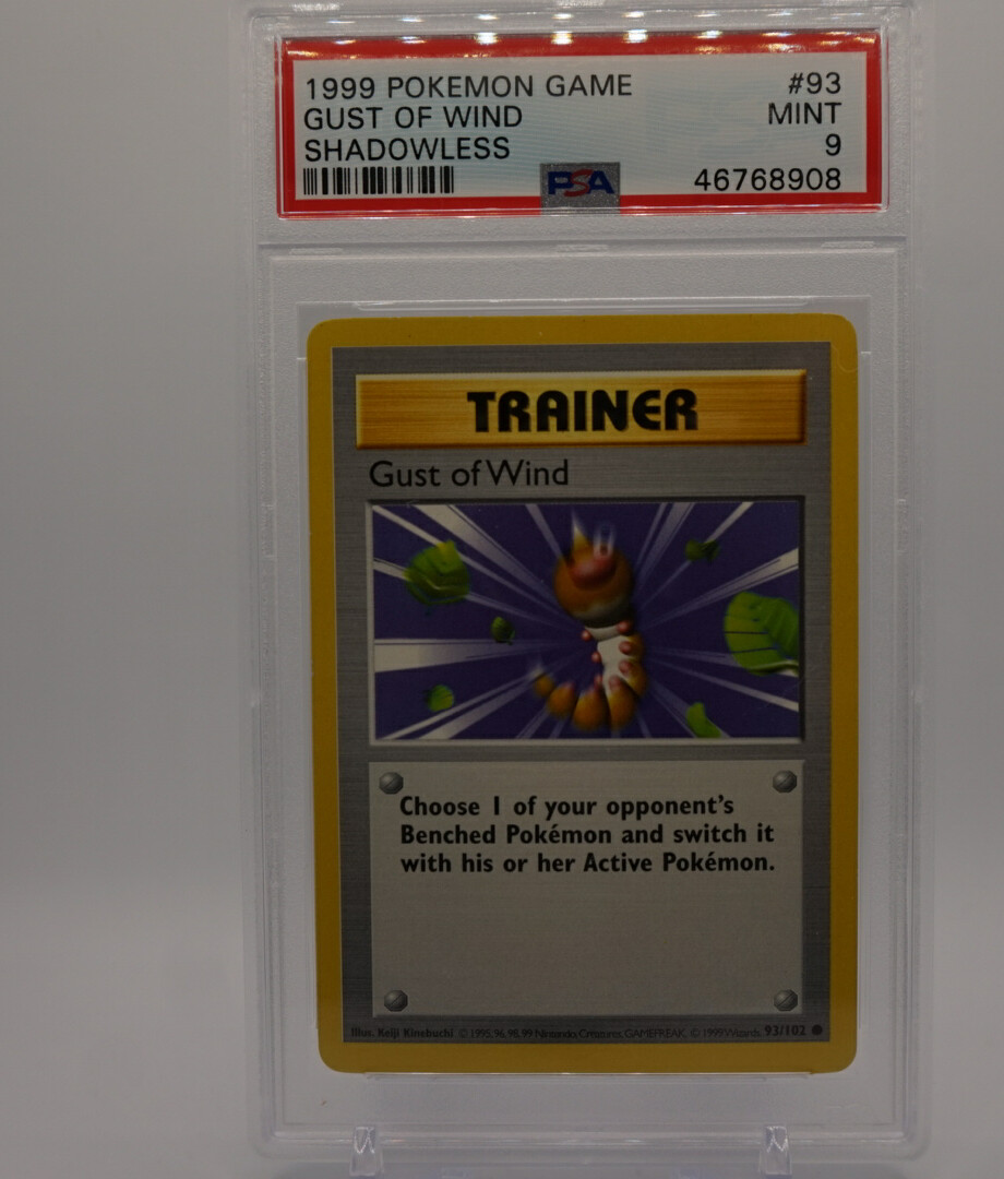 Shadowless Gust of Wind Pokemon Card Sealed Case 1st Edition PSA GM