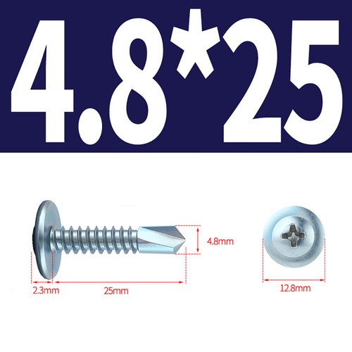 Self Drilling Wafer Head Phillips Tek Screws Bright Zinc Plated for Metal Wood - Picture 22 of 25