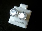 Post 9 Mm Or 10Mm Stud Earrings New Sterling Silver 925 Cubic Zirconia Cz Ice
