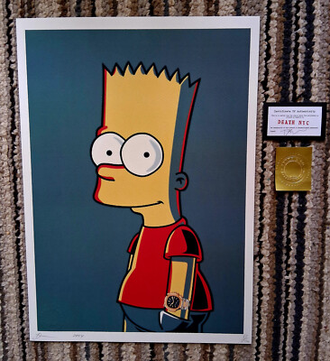 Death NYC 2024 Original Bart Simpson  Limited Edition Art Print  32/100 W/COA
