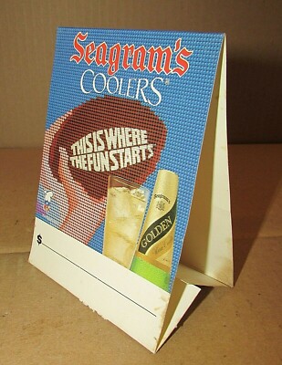 Seagram's Coolers This Is Where The Fun Starts Football Bar Table Tent FREE S/H