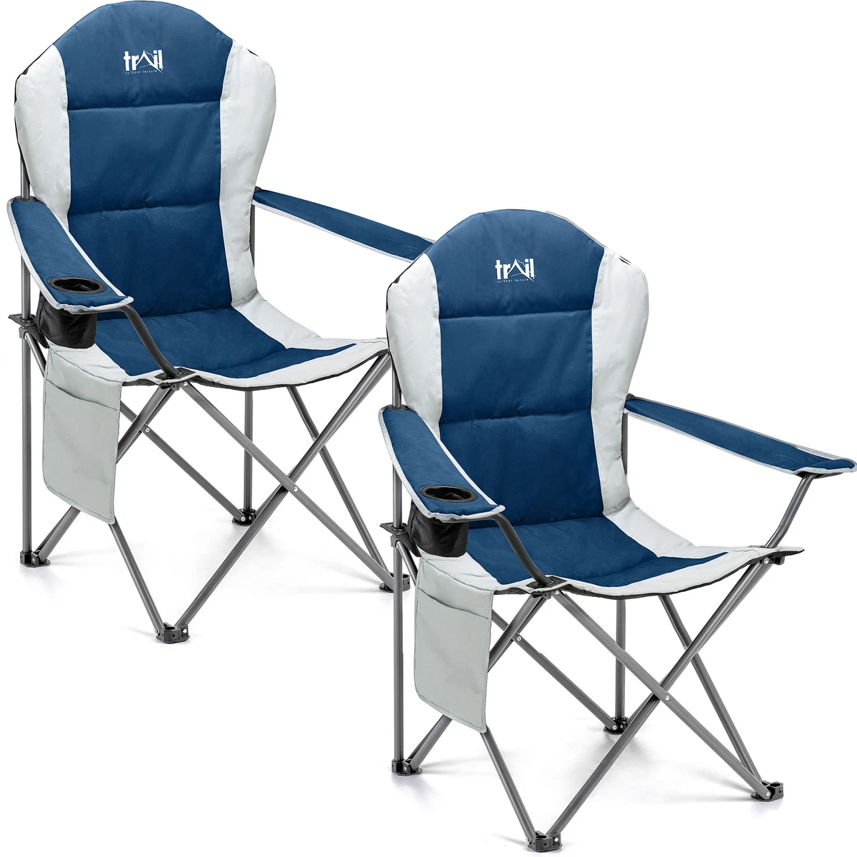 Padded Camping Chair High Back Portable Folding Outdoor Seat Trail
