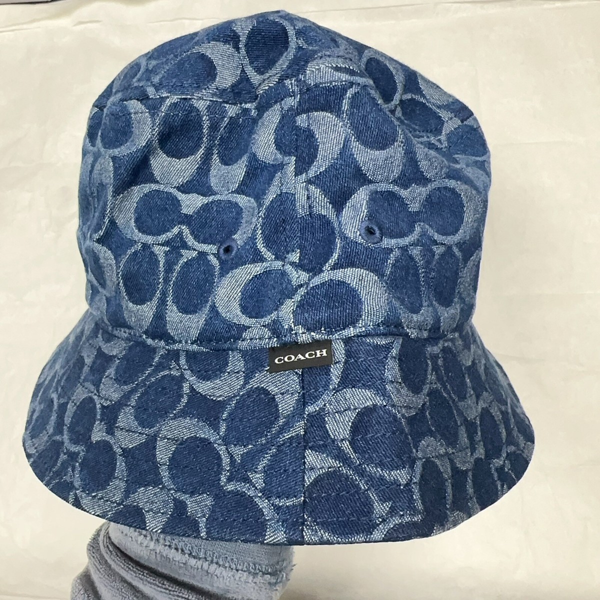 NWT Limited Coach Signature Denim Bucket Unisex Hat CZ926 | eBay