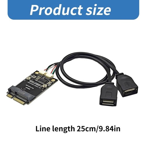 PCIE to Double Port USB2.0 Adapter Card Risers with USB Extension Cable mPCIE - Afbeelding 8 van 10