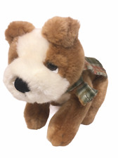 Russ Puppy Dog Plush Tan Brown White Retriever Bean Bag Stuffed Animal Scarf 7"