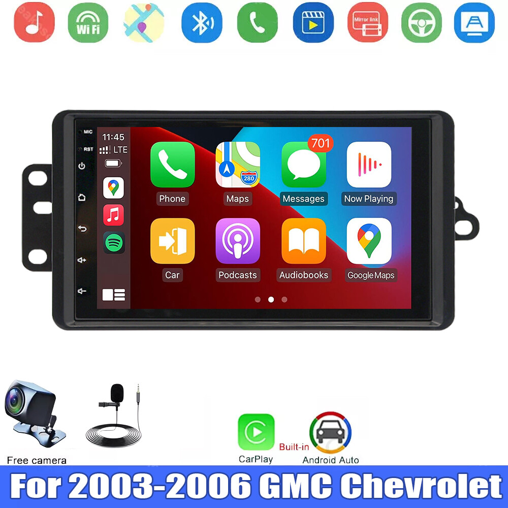 For 2003 2004 2005 2006 GMC Chevrolet Android 13 CarPlay Car Stereo Radio GPS