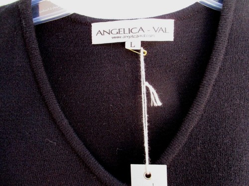 ANGELICA - VAL..NEGRO PEQUEÑO..TEJIDO.. CUELLO EN V..RECORTADO.. SUÉTER.. NUEVO..talla M/L - Imagen 3 de 6