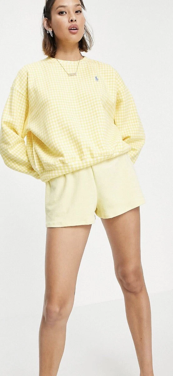 Polo Ralph Lauren gingham long sleeve sweatshirt in yellow sz m | eBay