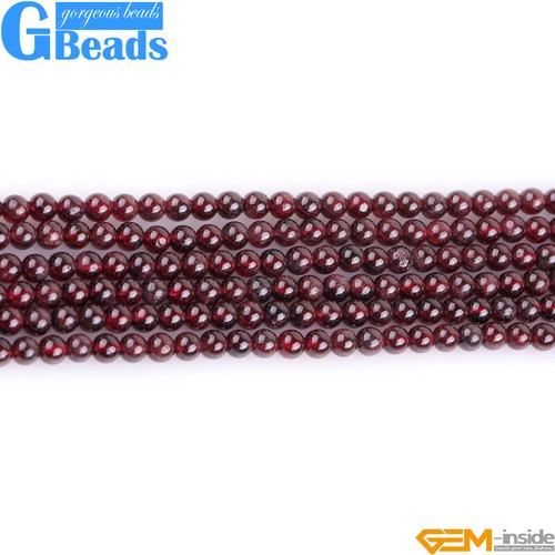 Natural Garnet Round Beads For Jewellery Making 15"4mm 5mm 6mm 7mm 8mm 10mm 12mm - Picture 17 of 27