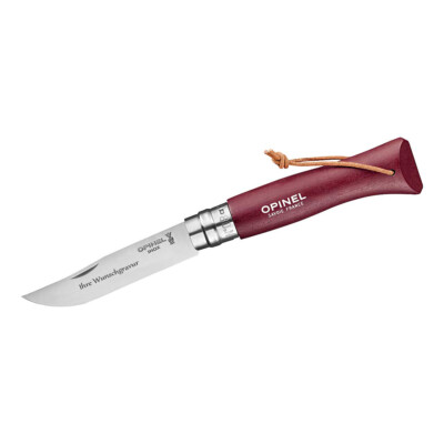 Opinel Taschenmesser No 08 COLORAMA, burgund, mit Namensgravur