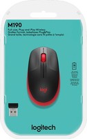 Logitech Maus M190 Optisch Wireless Kabellos 3 Tasten 1000 Dpi Rot 910-005908