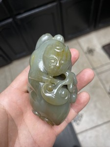 Antique Chinese 364g Russet Large Jade Paperweight From Old Estate Asian China