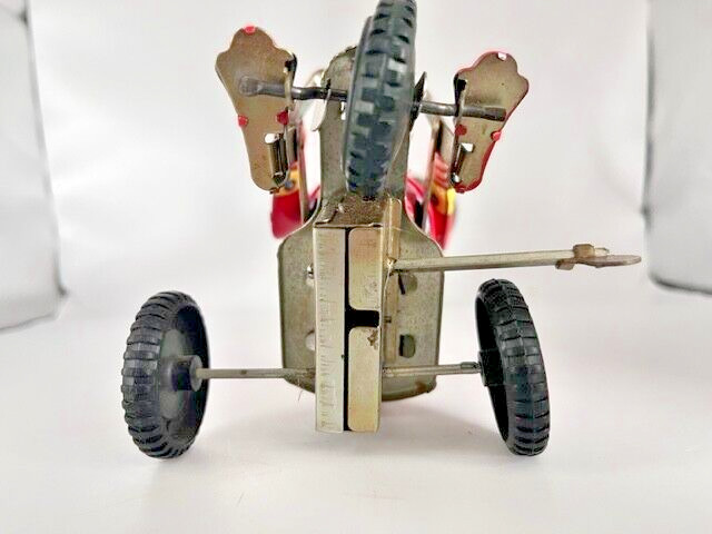 Vintage Tin Circus Duck on Tricycle Wind-Up Toy - Working Condition - See Video