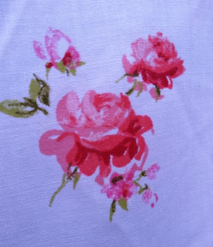 Vintage Fashion Manor Pink Floral Roses Queen Flat Sheet JC Penney Muslin - Picture 14 of 16