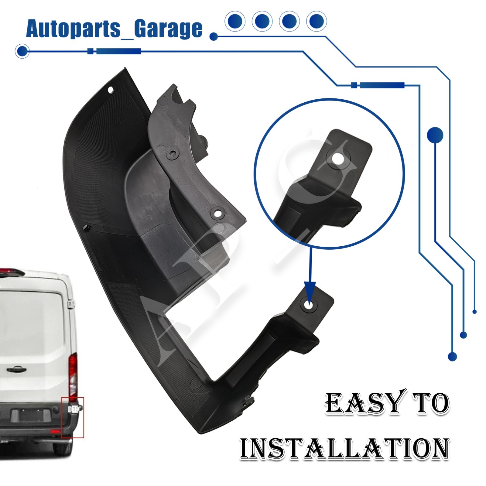 Rear Bumper Side End Cap Cover For 2015-2022 Ford Transit 150 250 350 ...
