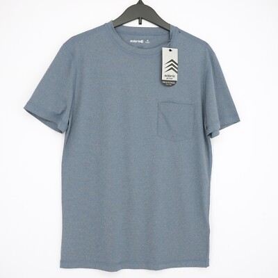 Solaris Active Men's Short-Sleeve T-Shirt S Blue Solid Elite Zon Tee NWT