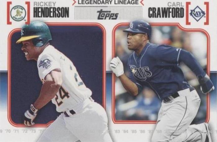 2010 Topps - Legendary Lineage Rickey Henderson, Carl Crawford #LL30 ...