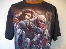 MOTORCYCLE SKULL RIDER SHIRT SIZE MENS 3XL POLYESTER EXCELLENT
