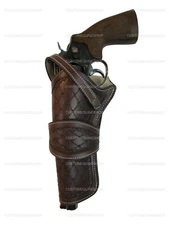 PISTOL HOLSTER GUN COVER REVOLVER HOLDER TOOLED LEATHER UNI FIT COLT TAURUS S&W