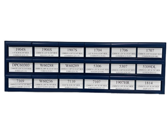 ASCOT 18D 18-DRAWER LUG NUT ALL METAL BLUE STORAGE CABINET AND 360