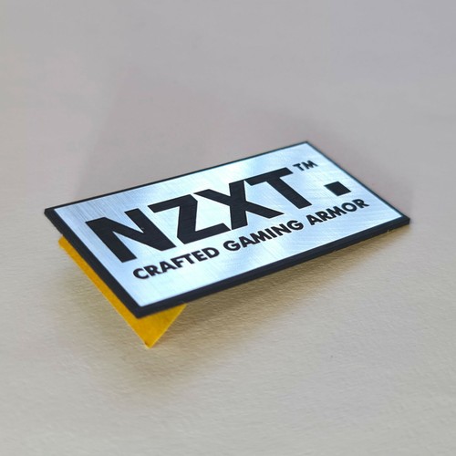NZXT - Sticker Case Badge Decal - Chrome Reflective - Two Emblems - Picture 2 of 3