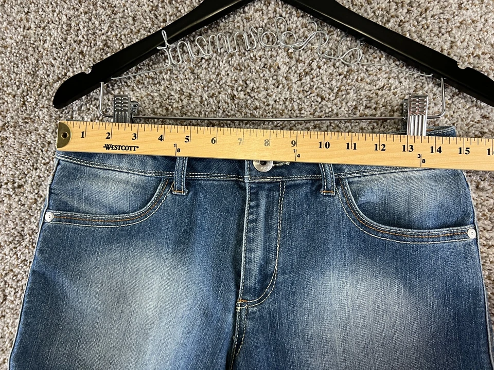 Guess Denim Jeans Girls Size 14 Blue Jean Shorts Bling Guess Logo Pockets - Image 4 of 4