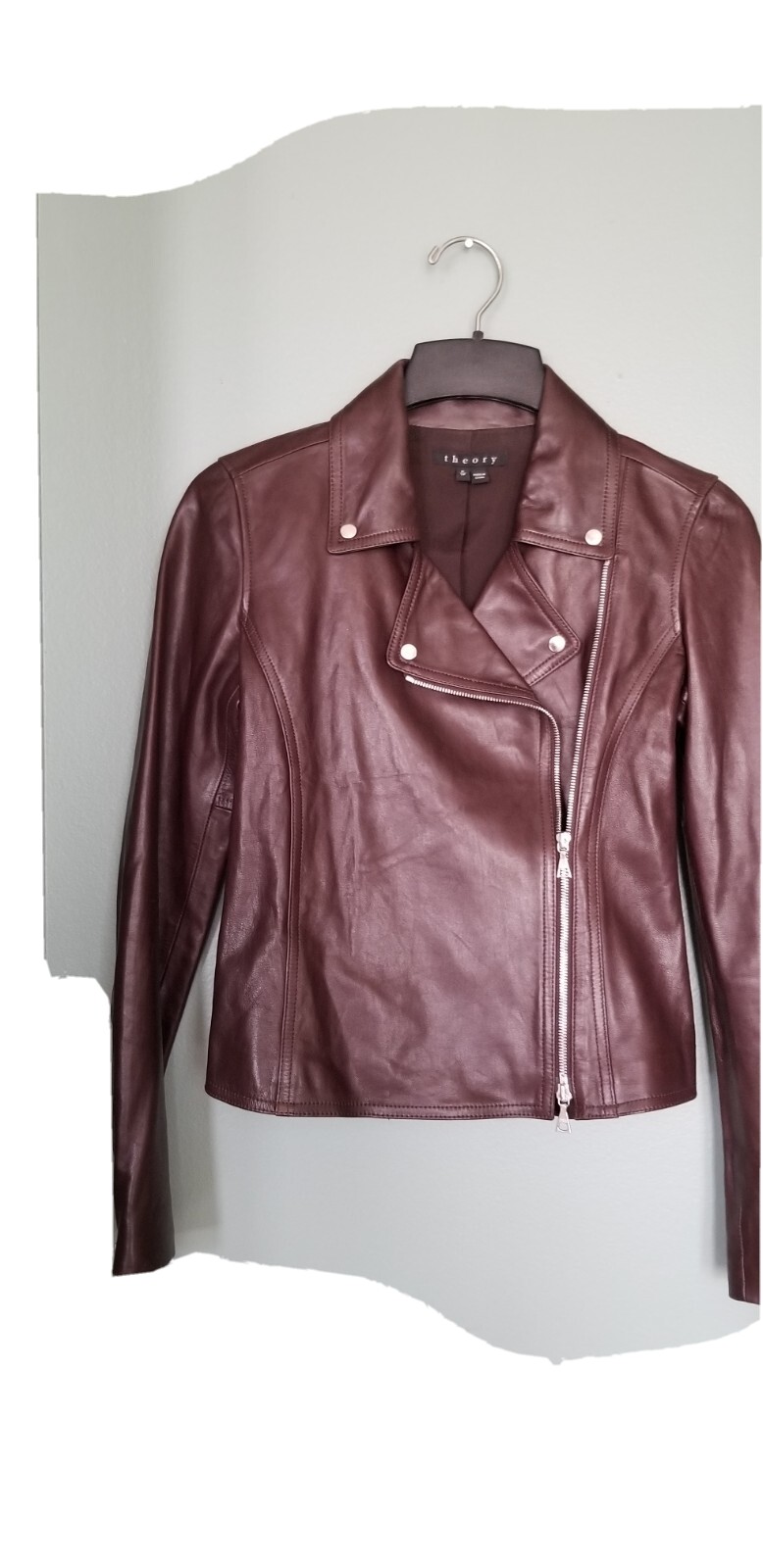 womens leather jacket...THEORY. Petite. Brown. Great … Gem
