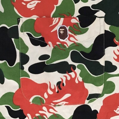 BAPE Fire camo shirt a bathing ape flame NIGO Size M | eBay