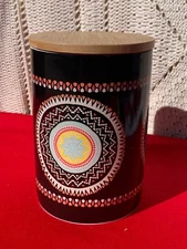 Vintage HD DESIGNS OUTDOORS Paisley Circle Canister Coffee Tea Cookie Jar ❤️sj7m